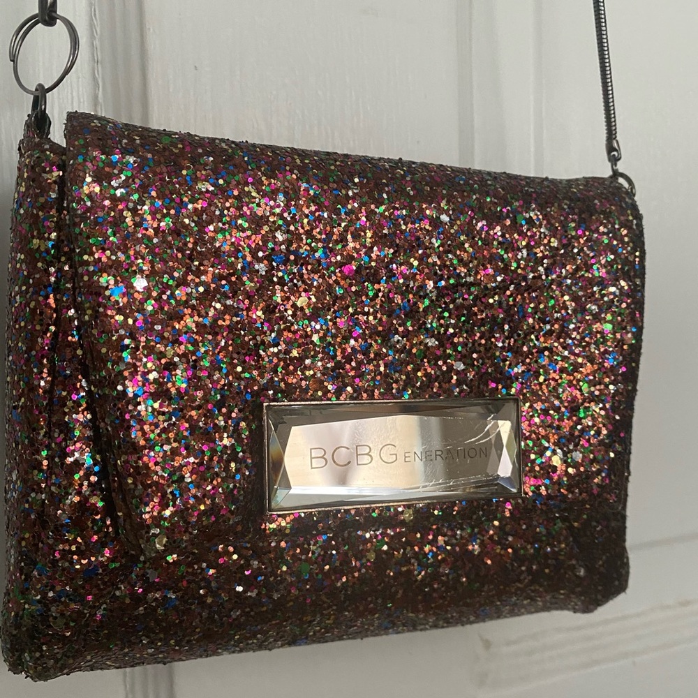 BCBG Sparkly Glitter Clutch Purse